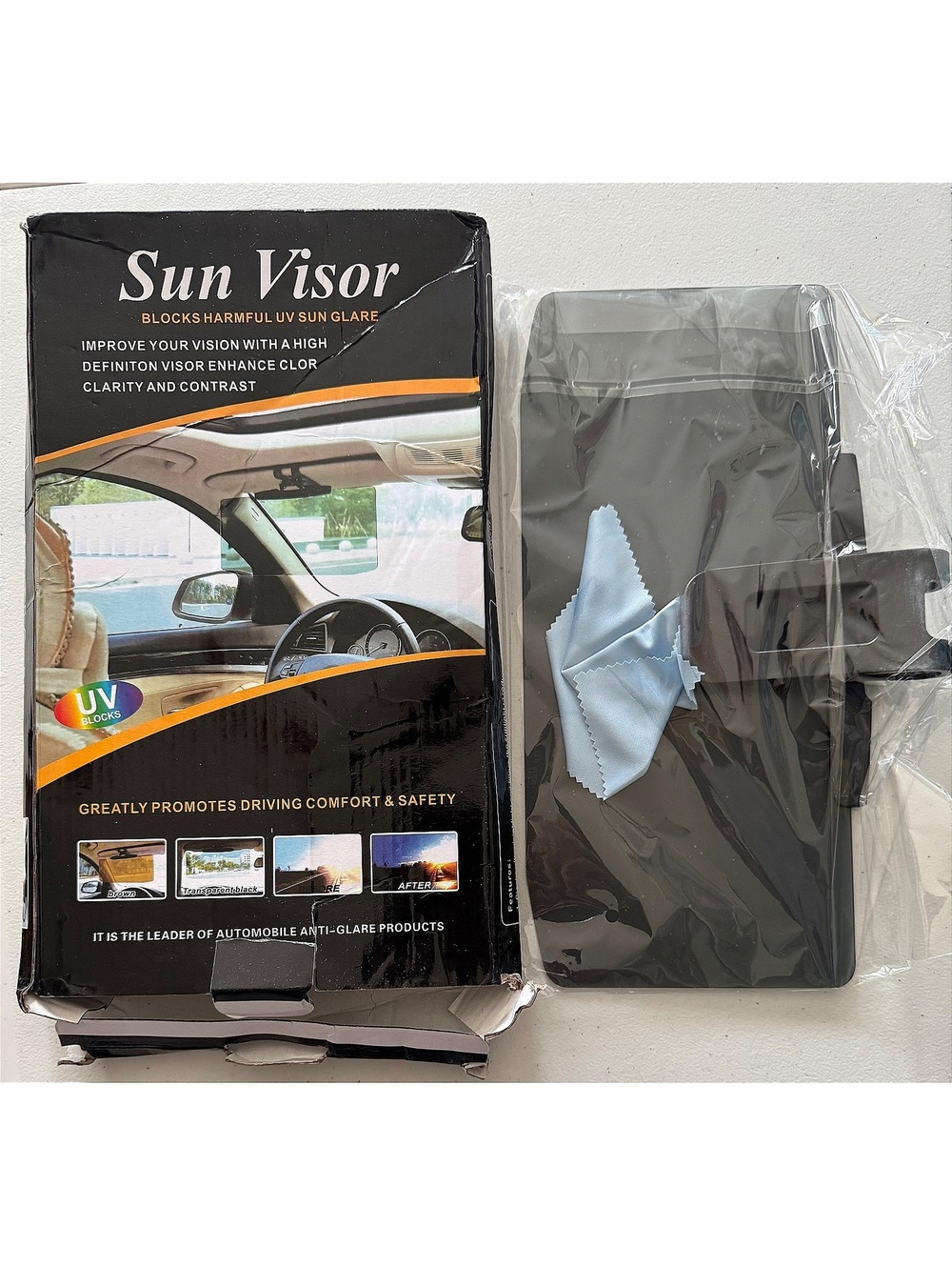 Universal Anti Glare Car Visor Extender w/ UV400 Protection & Clear Vision New